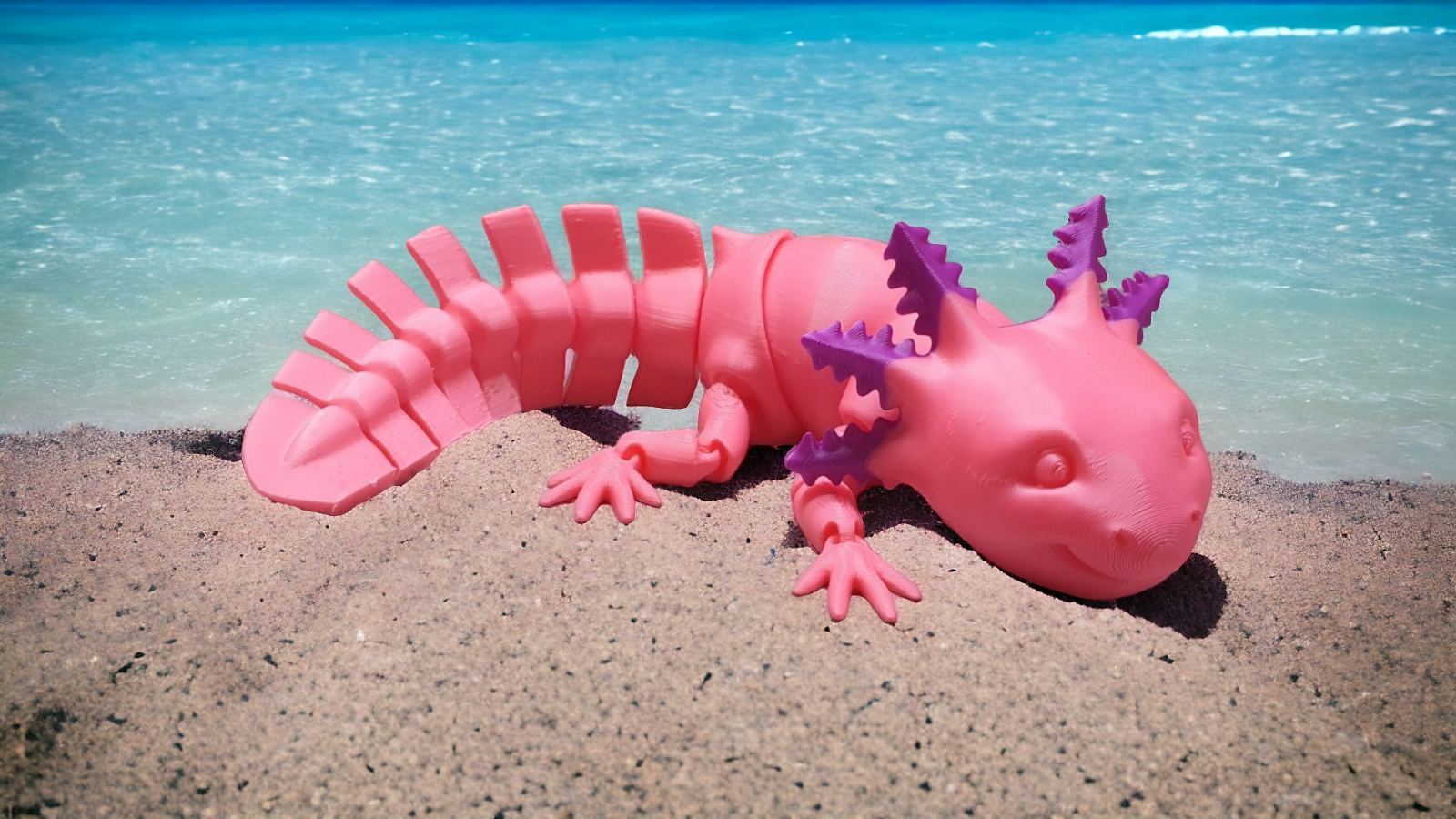 Axolotl fialovo-ružový