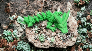 Krištálový drak zelený-klúčenka