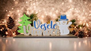 Drevená ozdoba Veselé Vianoce