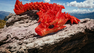 Ružičkový drak červeno-zlatý
